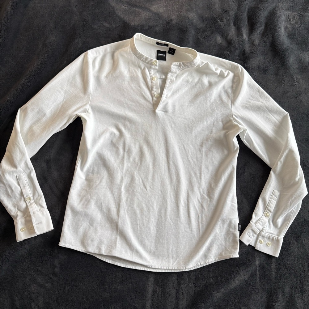 Hugo Boss White Casual Button Down Shirt